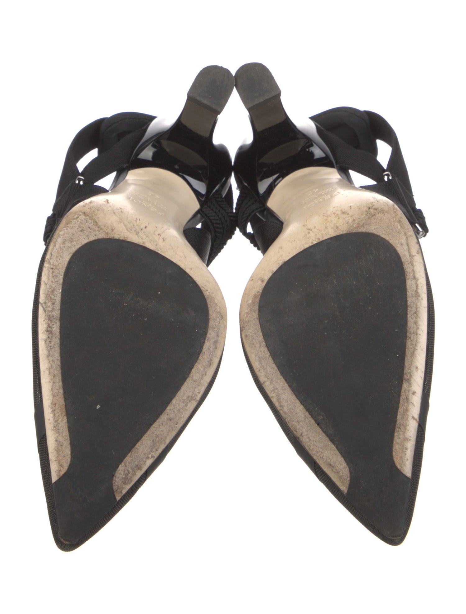 Fendi Zucca FF Logo Mesh Slingback Pumps